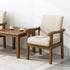 Modern Simplicity Rubber Wood Cotton And Linen Fabric Sponge Square Accent Chair & Table Set For Living Room