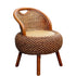 Traditional Vintage Orb Curved Bamboo Rattan Solid Wood Chair Backrest Armless For Living Room