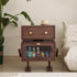 Contemporary Creative Kids Robot Rectangular Cubic Wood Nightstand Swivel 2-Cabinet For Bedroom