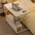 Modern Minimalist Rectangular Wood Steel Side Table 2-Tier For Study