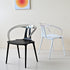 Modern Minimalist Curve Frame Plastic Dining Chair Backrest Armrest For Dining Room