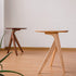 Traditional Japanese Round Triangle Leg Ash Wood End Table For Living Room