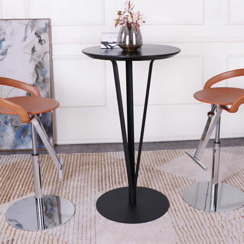 Modern Minimalist Round Iron Steel Plate Bar Table For Dining Room