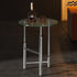 Modern Minimalist Cylinder Round Glass Iron End Table 1-Tier For Living Room