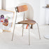 Modern Minimalist Curved Round Solid Wood Iron Plastic Dining Chair Backrest Armless For Dining Room