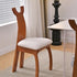 Traditional Vintage Cowl Square Cotton Linen Cat Scratch Leather Solid Wood Dining Chair Backrest Armless For Dining Room