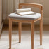 Traditional Japanese Square Cotton Linen Oak Vanity Stool Backless Armless For Bedroom