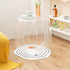 Contemporary Scandinavian Magic Round Acrylic Glass End Table 1-Tier For Living Room