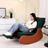 Modern Simplicity Corduroy Cotton Sponge Leather Wood Carbon Steel Square Recliner Foldable Backrest Footrest For Bedroom