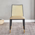 Contemporary Scandinavian Square Bent Leather Bamboo Rattan Dining Chair Backrest Armless For Dining Room