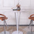 Modern Minimalist Round Iron Steel Plate Bar Table For Dining Room