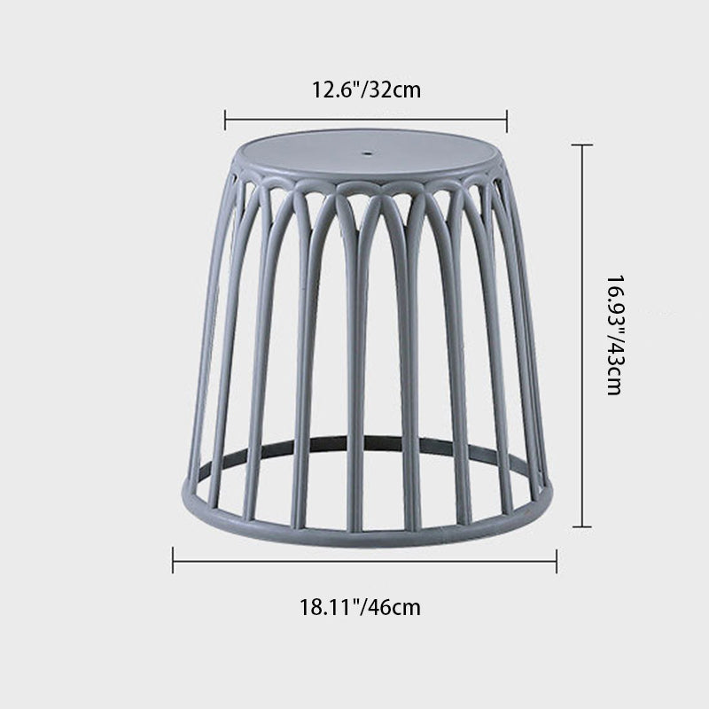 Contemporary Scandinavian Round Skeleton Column PP Dining Chair Armless For Dining Room