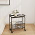 Contemporary Creative Rectangular Iron Glass End Table 2-Tier For Living Room