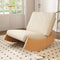 Contemporary Nordic Square Corduroy Sponge Wood Recliner Footrest Backrest For Living Room