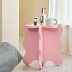 Contemporary Creative Wave Petal Wooden Fiberboard End Table For Living Room