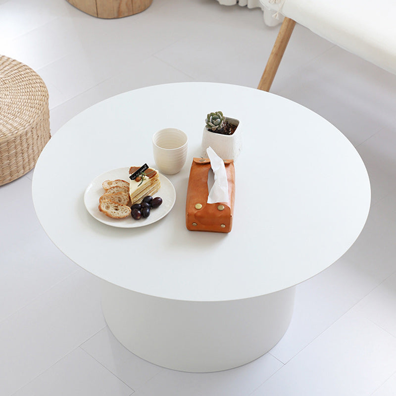 Modern Minimalist Round Cylinder Stainless Steel Coffee Table For Living Room