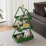 Modern Art Deco Removable Christmas Tree Glass Stainless Steel Side Table 3-Tier For Living Room