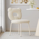 Contemporary Creative Square Iron Wool Vanity Stool Backrest Armless For Bedroom