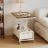 Modern Simplicity Rectangular Iron Glass End Table 2-Tier For Living Room