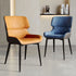 Contemporary Scandinavian Leather Carbon Steel Sponge Square Vein Lines Dining Chair Backrest For Dining Room