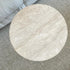 Contemporary Nordic Round Crossed Base Travertine Chrysoprase Side Table 2-Shelf For Bedside