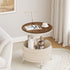 Contemporary Luxury Round Stainless Steel Glass End Table 2-Tier For Living Room