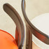 Contemporary Creative Round Wood PVC Footstool Backrest Armless For Living Room