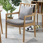 Contemporary Scandinavian Square Bent Upholstered Cushion Solid Wood Chair Backrest Arm For Living Room