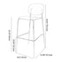 Modern Minimalist Square Iron Acrylic Bar Stool Backrest For Dining Room