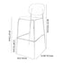 Modern Minimalist Square Iron Acrylic Bar Stool Backrest For Dining Room