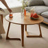 Contemporary Nordic Round Corner Base Fibreboard Pine Wood Coffee Table For Living Room