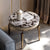 Contemporary Luxury Round Marble Stainless Steel End Table 1-Tier For Living Room
