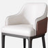 Modern Luxury Square Bent Leather Metal Dining Chair Backrest Armless For Dining Room