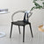 Modern Minimalist Curve Frame Plastic Dining Chair Backrest Armrest For Dining Room