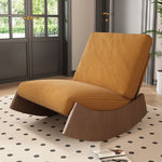 Contemporary Nordic Square Corduroy Sponge Wood Recliner Footrest Backrest For Living Room