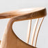 Contemporary Scandinavian Curved Square Solid Wood Dining Chair Backrest Arm For Dining Room