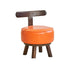 Contemporary Creative Round Wood PVC Footstool Backrest Armless For Living Room