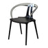 Modern Minimalist Curve Frame Plastic Dining Chair Backrest Armrest For Dining Room