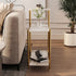 Contemporary Scandinavian Rectangle Rock Panel Steel Side Table 3-Tier For Living Room
