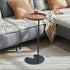 Modern Minimalist Round Iron Wood End Table 1-Tier For Living Room