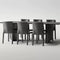 Modern Luxury Rectangular Back Saddle Leather Carbon Steel Dining Chair Backless For Dining Room