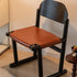 Traditional Vintage Square Oval Leather Wood Dining Chair Backrest Armless For Dining Room