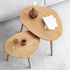 Contemporary Japanese Oval Wood Side Table 1-Tier For Living Room