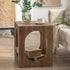 Traditional Japanese Rectangular Wood End Table 2-Tier For Living Room