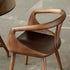 Contemporary Scandinavian Curved Square Solid Wood Dining Chair Backrest Arm For Dining Room