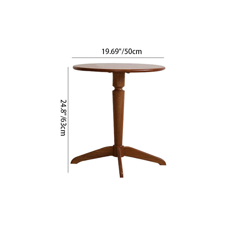 Contemporary Nordic Round Square Cherry Wood End Table 4-Leg For Living Room