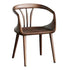 Contemporary Scandinavian Curved Square Solid Wood Dining Chair Backrest Arm For Dining Room