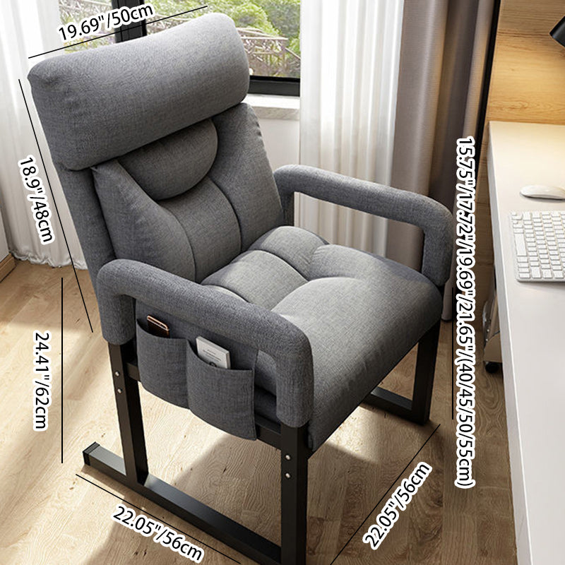 Modern Minimalist Rectangle Half Round Lift Cotton Linen Metal Desk Chair Backrest Arm For Home Office