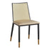 Contemporary Scandinavian Square Bent Leather Bamboo Rattan Dining Chair Backrest Armless For Dining Room