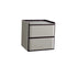 Contemporary Nordic Rectangular Leather Wood Nightstand 2-Drawer For Bedroom